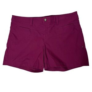 Athleta “Dipper” Quick Dry Pull On Shorts Pockets Pink Fuscia Purple Size 16